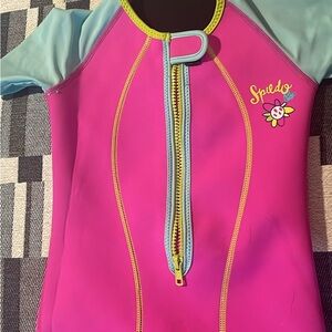 Speedo Kids Pink and Blue Thermal Suit/Swimsuit